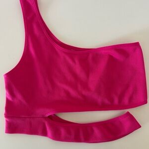 Garage Fuchsia One-Shoulder Top